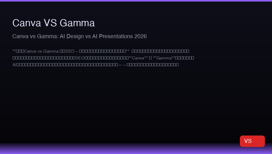 Canva vs Gamma:2026年AIデザイン対AIプレゼンテーション