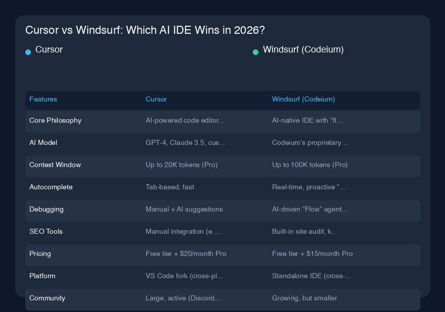 Cursor vs Windsurf:2026年、どちらのAI IDEが勝つのか?