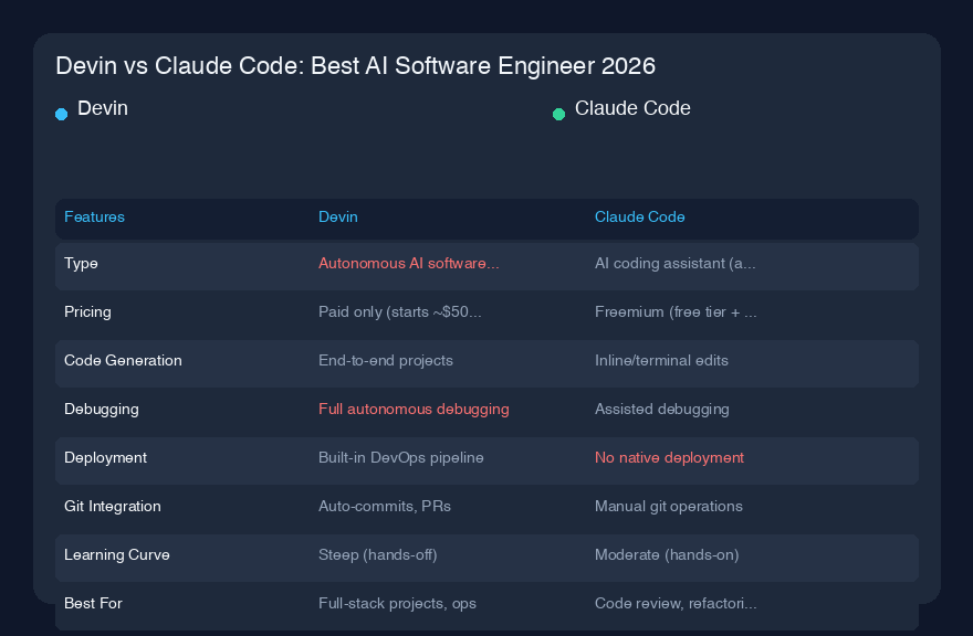 Devin vs Claude Code:2026年最佳AI软件工程师